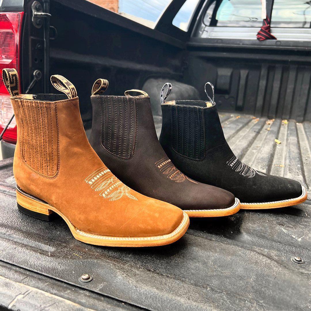 New European And American Embroidered Sleeve Chelsea Martin Boots Men's